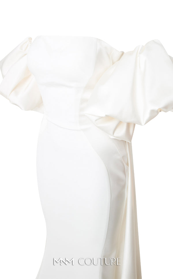 MNM Couture N0526A strapless mermaid gown with off-shoulder sleeves. | Couture Shop LA