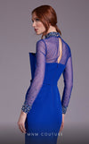 MNM Couture N0530 : Sheath Gown with Beaded Neck and Sheer Embellishments