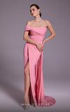 MNM Couture N0535 : Asymmetric Sleeve Sarong Gown