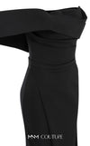 MNM Couture N0535 sarong gown with asymmetric sleeve and draping. | Couture Shop LA