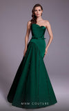 MNM Couture N0536 asymmetric A-line gown with bead embellishment. | Couture Shop LA