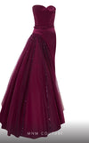 MNM Couture N0536 asymmetric A-line gown with bead embellishment. | Couture Shop LA