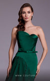 MNM Couture N0536 asymmetric A-line gown with bead embellishment. | Couture Shop LA