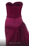 MNM Couture N0536 asymmetric A-line gown with bead embellishment. | Couture Shop LA