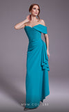 MNM Couture N0537 : Sheath Gown with Draped Asymmetrical One-Shoulder Design