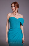 MNM Couture N0537 : Sheath Gown with Draped Asymmetrical One-Shoulder Design