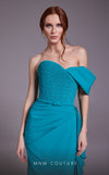 MNM Couture N0537 : Sheath Gown with Draped Asymmetrical One-Shoulder Design