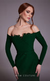 MNM Couture N0541 off-shoulder gown with corset and slit. | Couture Shop LA