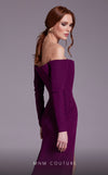 MNM Couture N0541 off-shoulder gown with corset and slit. | Couture Shop LA
