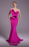 MNM Couture N0548 strapless mermaid gown with drape accent bodice and horsehair hem. | Couture Shop LA