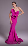 MNM Couture N0548 strapless mermaid gown with drape accent bodice and horsehair hem. | Couture Shop LA