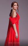 MNM Couture N0551 : Sheath Gown with Overskirt and One-Shoulder Design