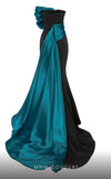 MNM Couture N0559 sleeveless column gown with organza pleating.