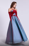 MNM Couture N0560 : A-Line Gown with Detachable Sleeves and Lace Trim