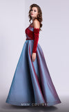 MNM Couture N0560 : A-Line Gown with Detachable Sleeves and Lace Trim