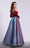 MNM Couture N0560 : A-Line Gown with Detachable Sleeves and Lace Trim