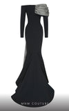 MNM Couture N0561 off-shoulder mermaid gown with draped bust. | Couture Shop LA