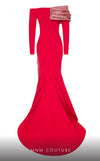MNM Couture N0561 off-shoulder mermaid gown with draped bust. | Couture Shop LA