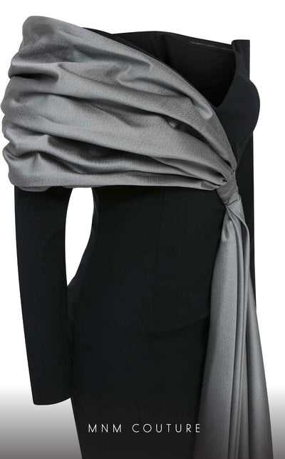 MNM Couture N0561 off-shoulder mermaid gown with draped bust. | Couture Shop LA