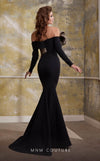 MNM Couture N0566 mermaid gown with pleated organza and train. | Couture Shop LA
