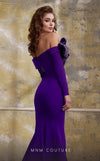 MNM Couture N0566 mermaid gown with pleated organza and train. | Couture Shop LA