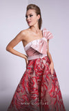 MNM Couture N0576 one-shoulder flared gown with embroidered papillon. | Couture Shop LA