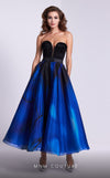 MNM Couture N0581 strapless A-line gown with floral embellishments. | Couture Shop LA