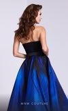 MNM Couture N0581 strapless A-line gown with floral embellishments. | Couture Shop LA