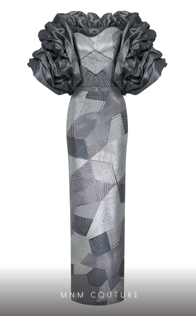 MNM Couture N0590 strapless gown with detachable puff sleeves. | Couture Shop LA