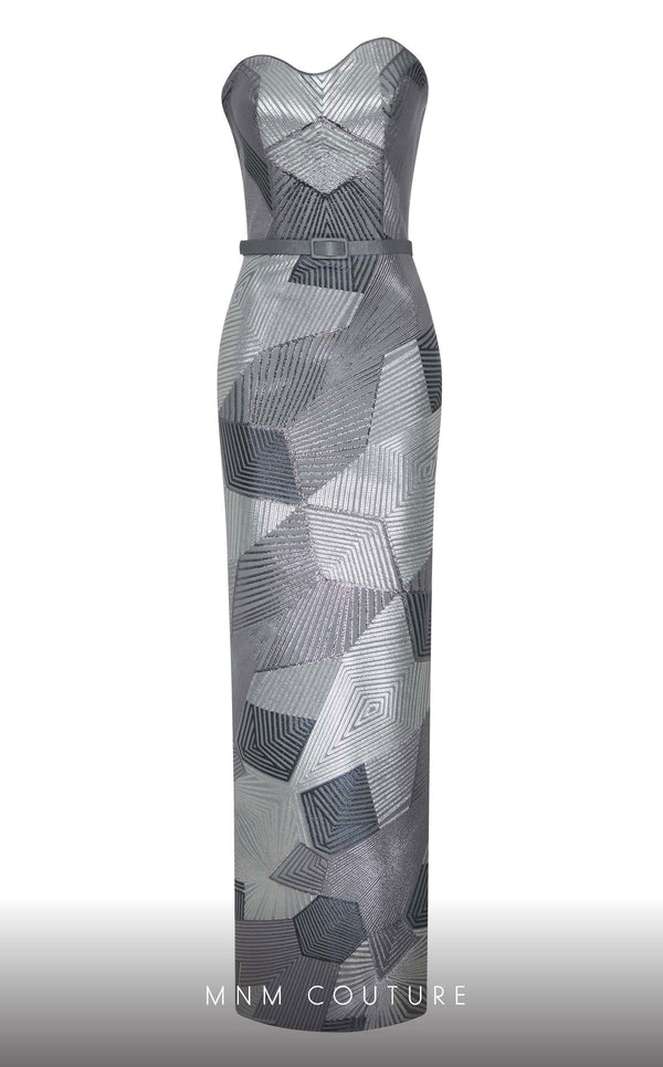 MNM Couture N0590 strapless gown with detachable puff sleeves. | Couture Shop LA