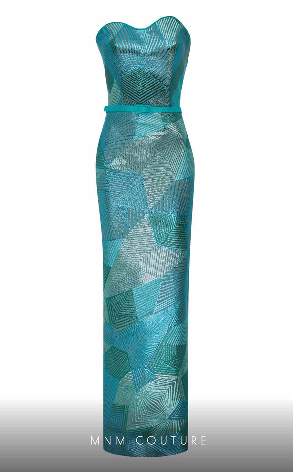 MNM Couture N0590 strapless gown with detachable puff sleeves. | Couture Shop LA