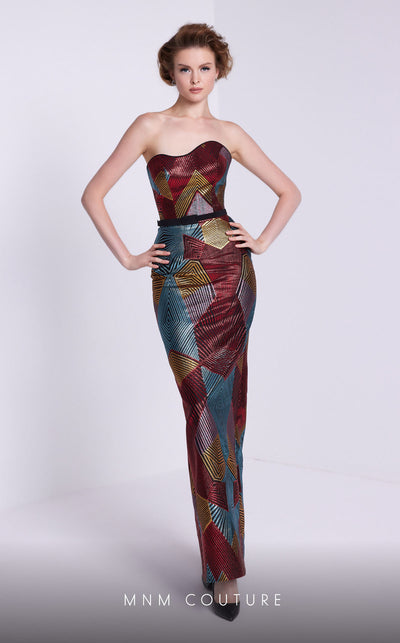 MNM Couture N0590 strapless gown with detachable puff sleeves. | Couture Shop LA