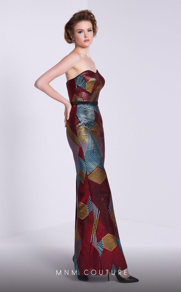 MNM Couture N0590 strapless gown with detachable puff sleeves. | Couture Shop LA