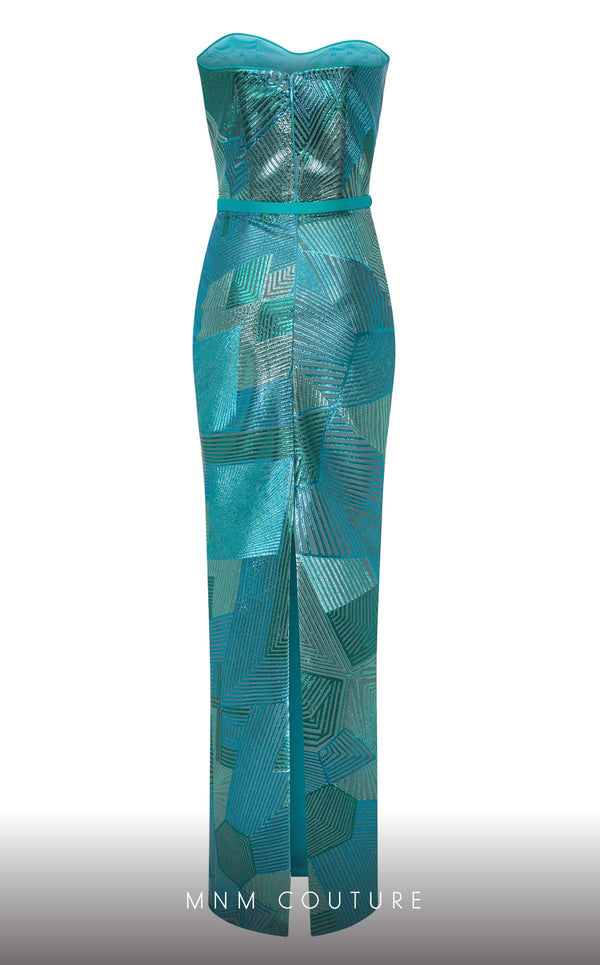 MNM Couture N0590 strapless gown with detachable puff sleeves. | Couture Shop LA