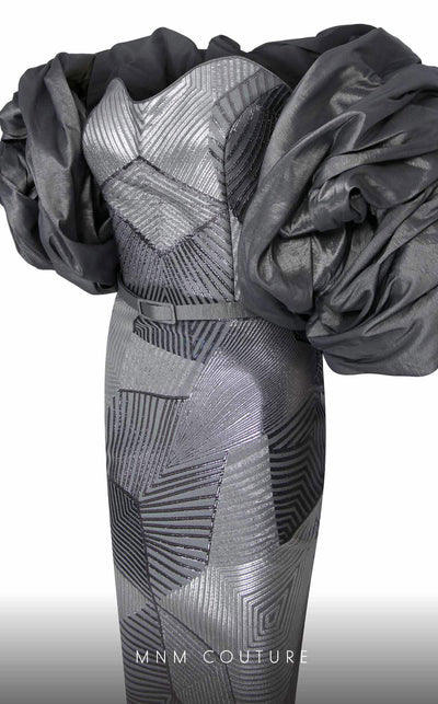 MNM Couture N0590 strapless gown with detachable puff sleeves. | Couture Shop LA
