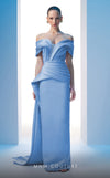 MNM Couture N0607 cap sleeve satin gown with draped detailing. | Couture Shop LA