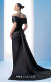MNM Couture N0607 cap sleeve satin gown with draped detailing. | Couture Shop LA