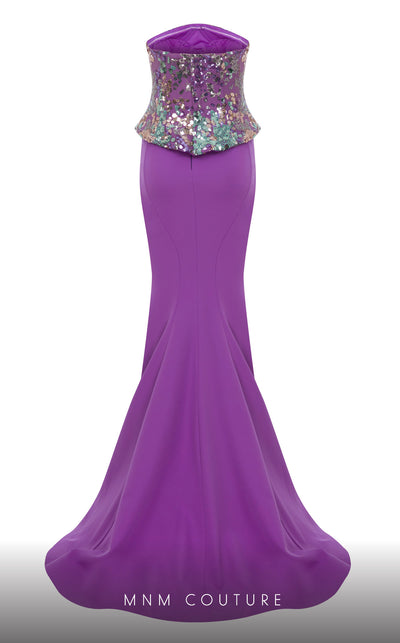 MNM Couture N0616 embroidered mermaid gown with corset. | Couture Shop LA