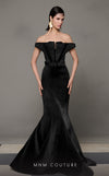 MNM Couture N0630A green and pink velvet gown with mermaid silhouette and dramatic train. | Couture Shop LA