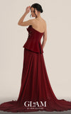 MNM Couture Style O07815 crepe corset chiffon gown with floral embellishments and rhinestones | Couture Shop LA