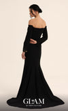 MNM Couture Style O07822 elegant crepe mermaid gown with asymmetric embellishment and beaded details | Couture Shop LA