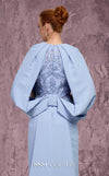 MNM Couture Style Q7615 crepe gown with caped sleeves, bow train, and embellished bodice. \ Couture Shop LA