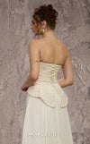 MNM Couture Style Q7715 strapless A-line gown with a beaded corset and pleated chiffon skirt. \ Couture Shop LA