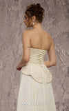 MNM Couture Style Q7715 strapless A-line gown with a beaded corset and pleated chiffon skirt. \ Couture Shop LA