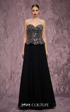 MNM Couture Style Q7778 pleated chiffon gown with a beaded corset and structured skirt. \ Couture Shop LA