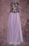 MNM Couture Style Q7778 pleated chiffon gown with a beaded corset and structured skirt. \ Couture Shop LA