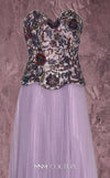 MNM Couture Style Q7778 pleated chiffon gown with a beaded corset and structured skirt. \ Couture Shop LA