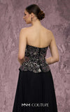 MNM Couture Style Q7778 pleated chiffon gown with a beaded corset and structured skirt. \ Couture Shop LA