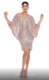 GLAM by MNM Couture R01103 oversized V-neck sequin short dress with bold appeal. | Couture Shop LA