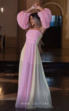 GLAM by MNM Couture R07506 strapless pleated top two-tone maxi dress with versatility. | Couture Shop LA